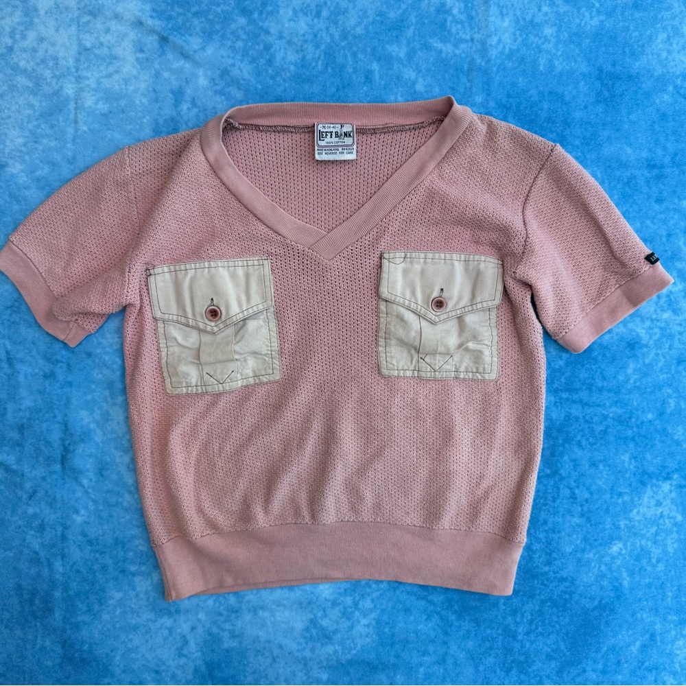 Vintage 70s Style Pocket Womens Top